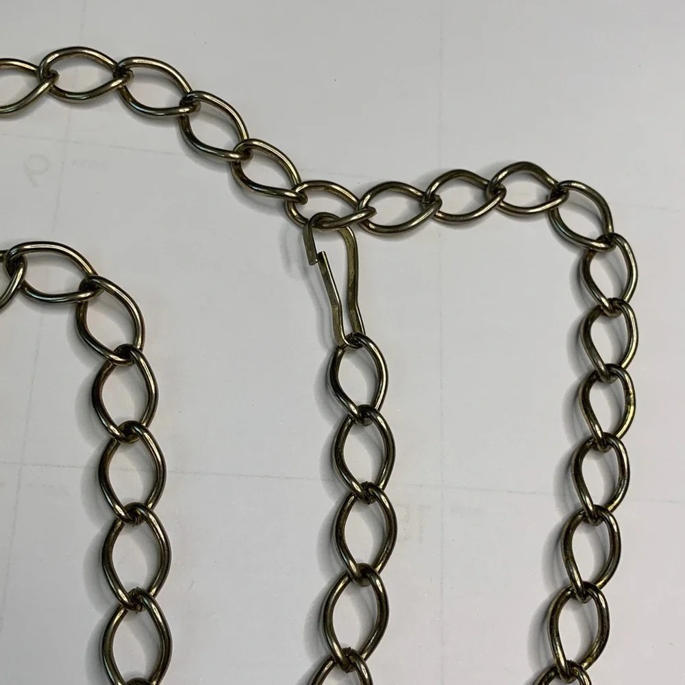 Vintage 90’s Y2K Gold Tone Adjustable Chain Waist Belt With Coin 37”